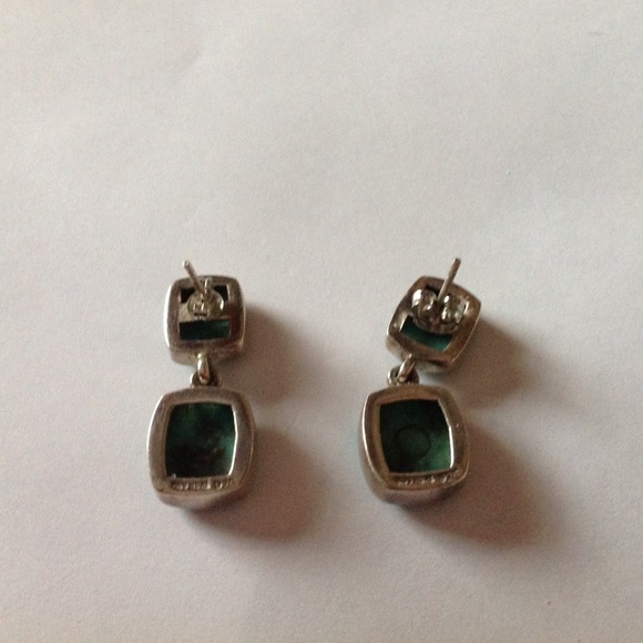 Turquoise 925 Sterling Dangle Earrings - Picture 2 of 3